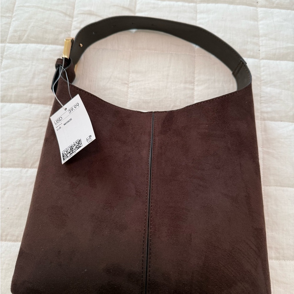 H&M Dark Brown Suede Shoulder Bag